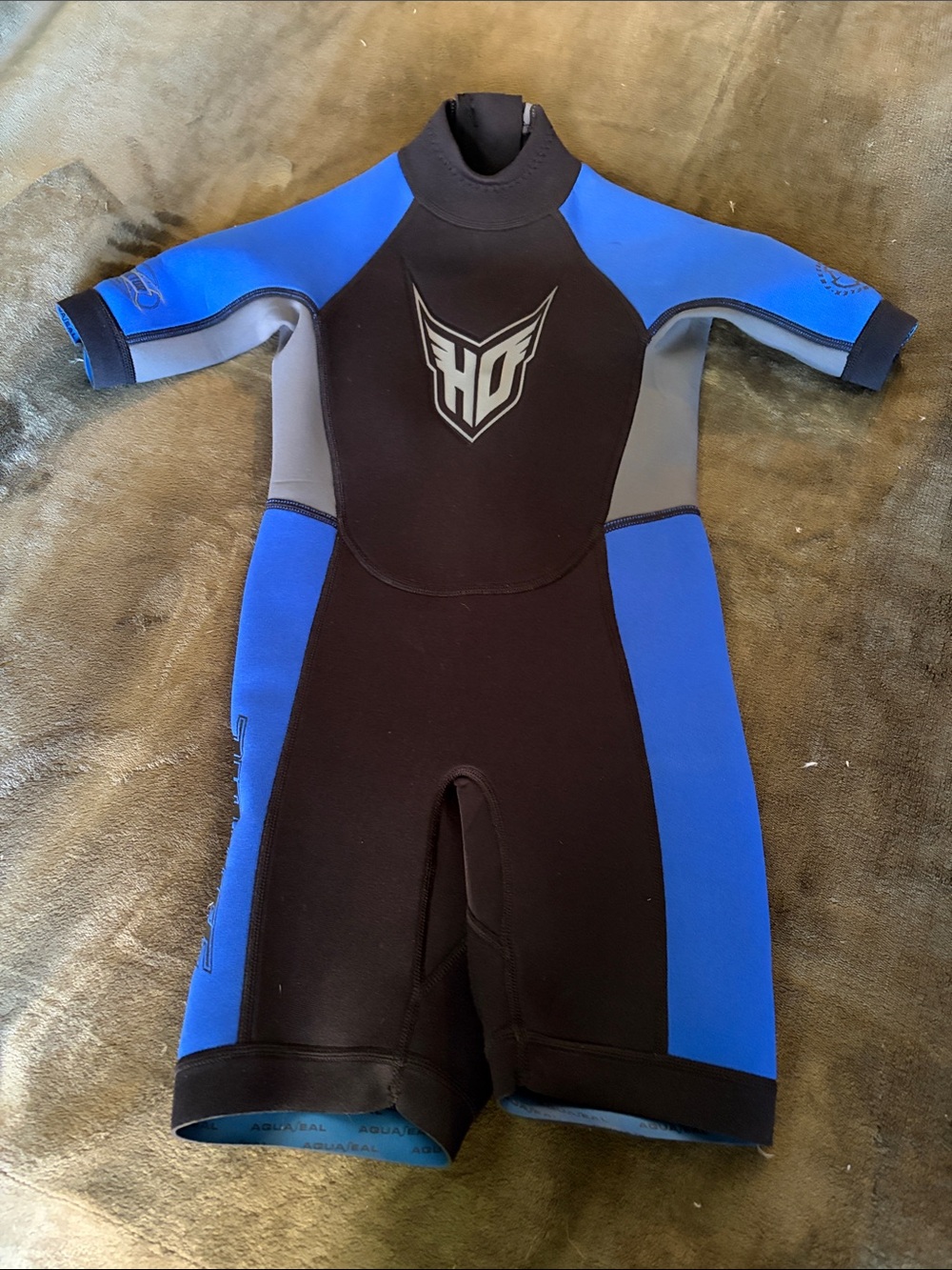 Kids Shorty Wetsuit - Black & Blue